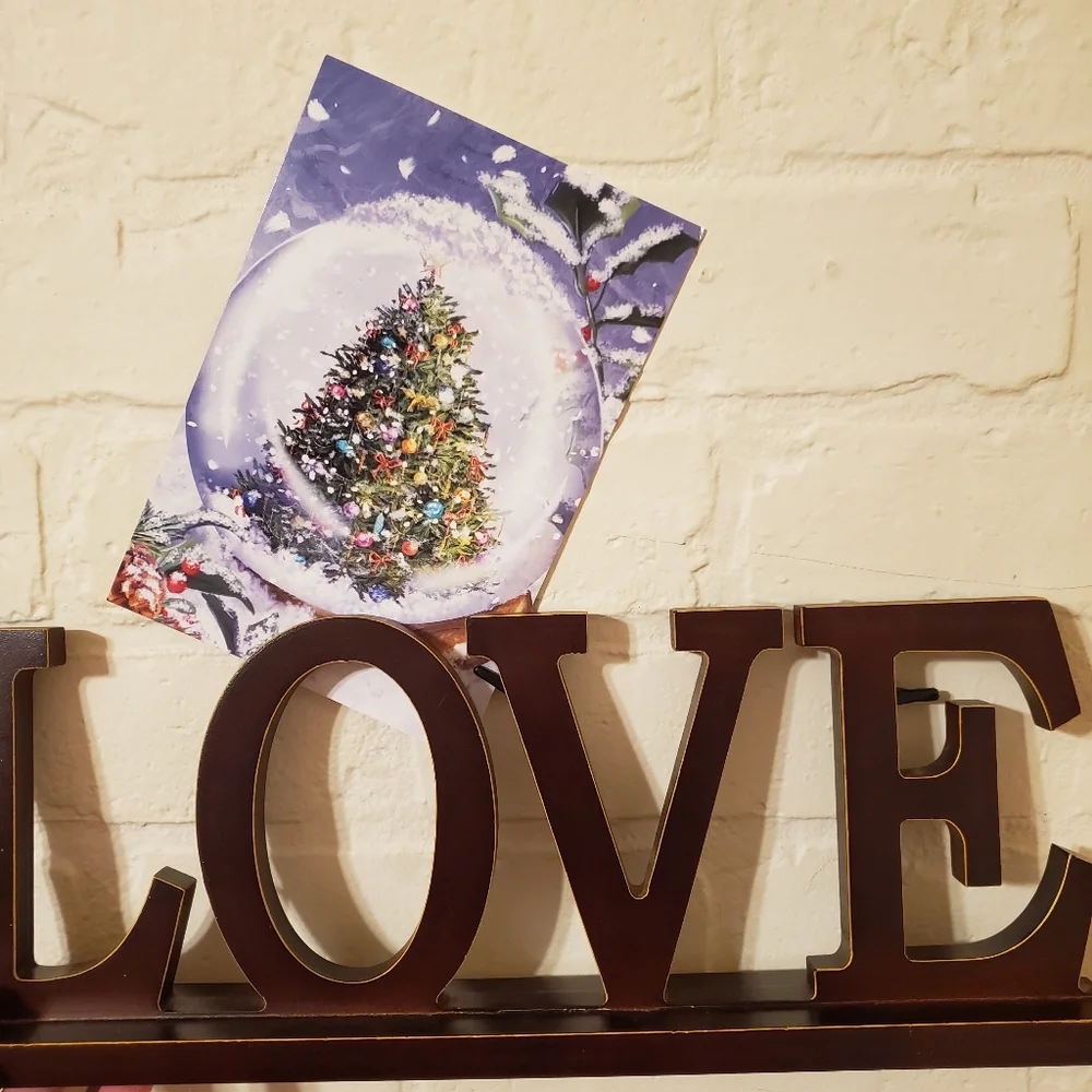 LOVE Wooden Photo / Card Holder Home Decor